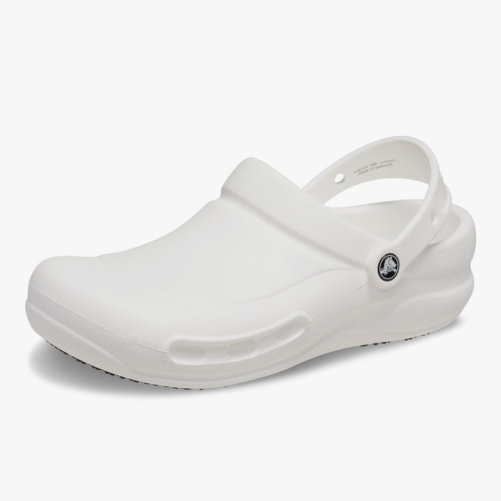 CROCS white clogs with black soles